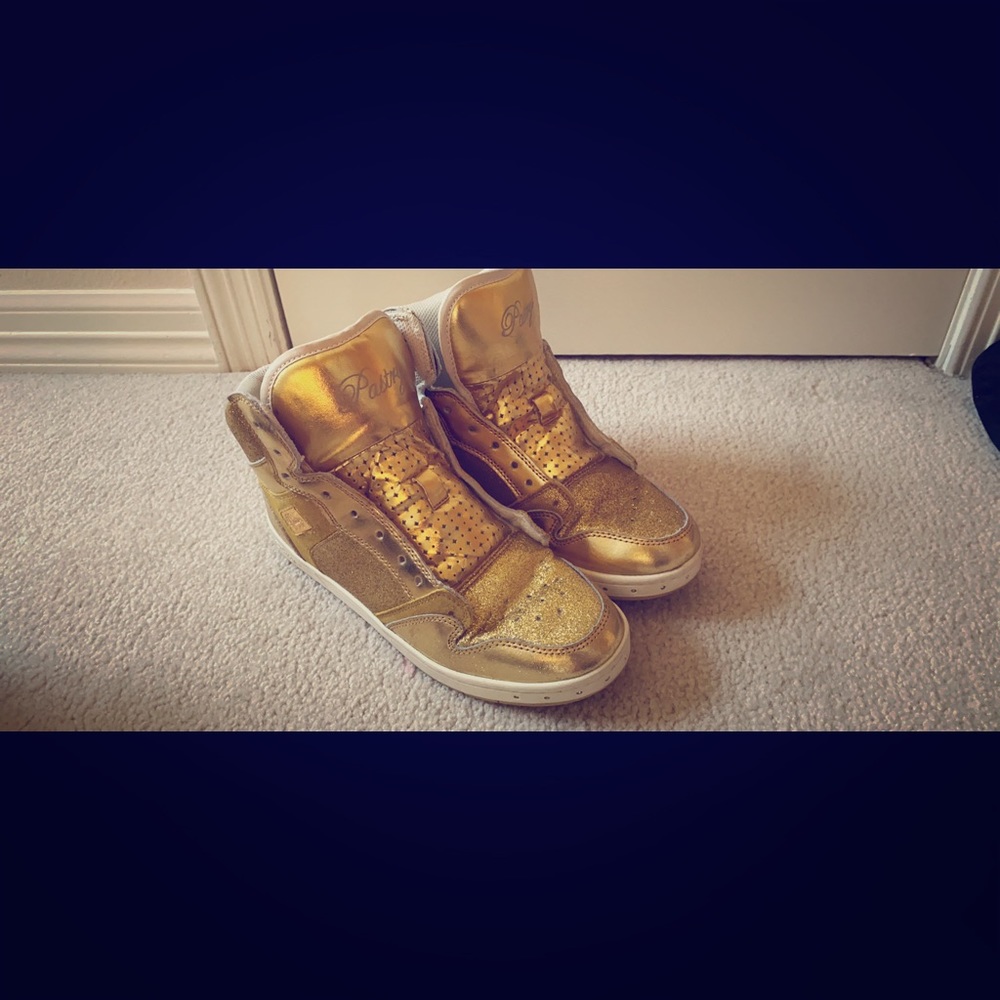 Gold High Top Sneakers